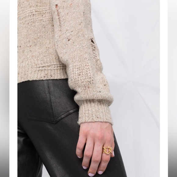 NWT Helmut Lang Distressed Wool- Blend Sweater, size L - Picture 11 of 12